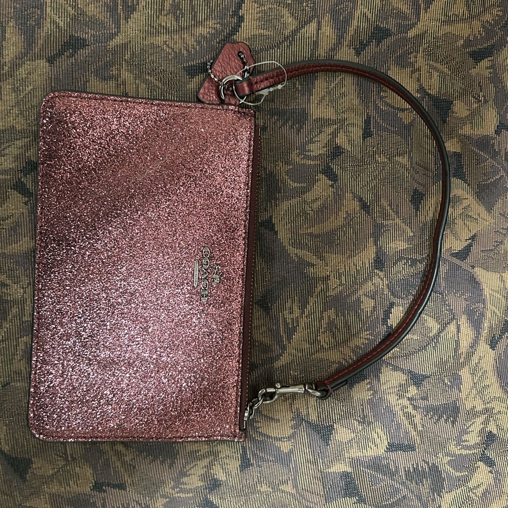 Coach Pink Glitter Clutch Wristlet